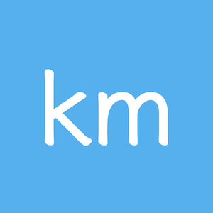 長さをあらわす：km（キロメートル）